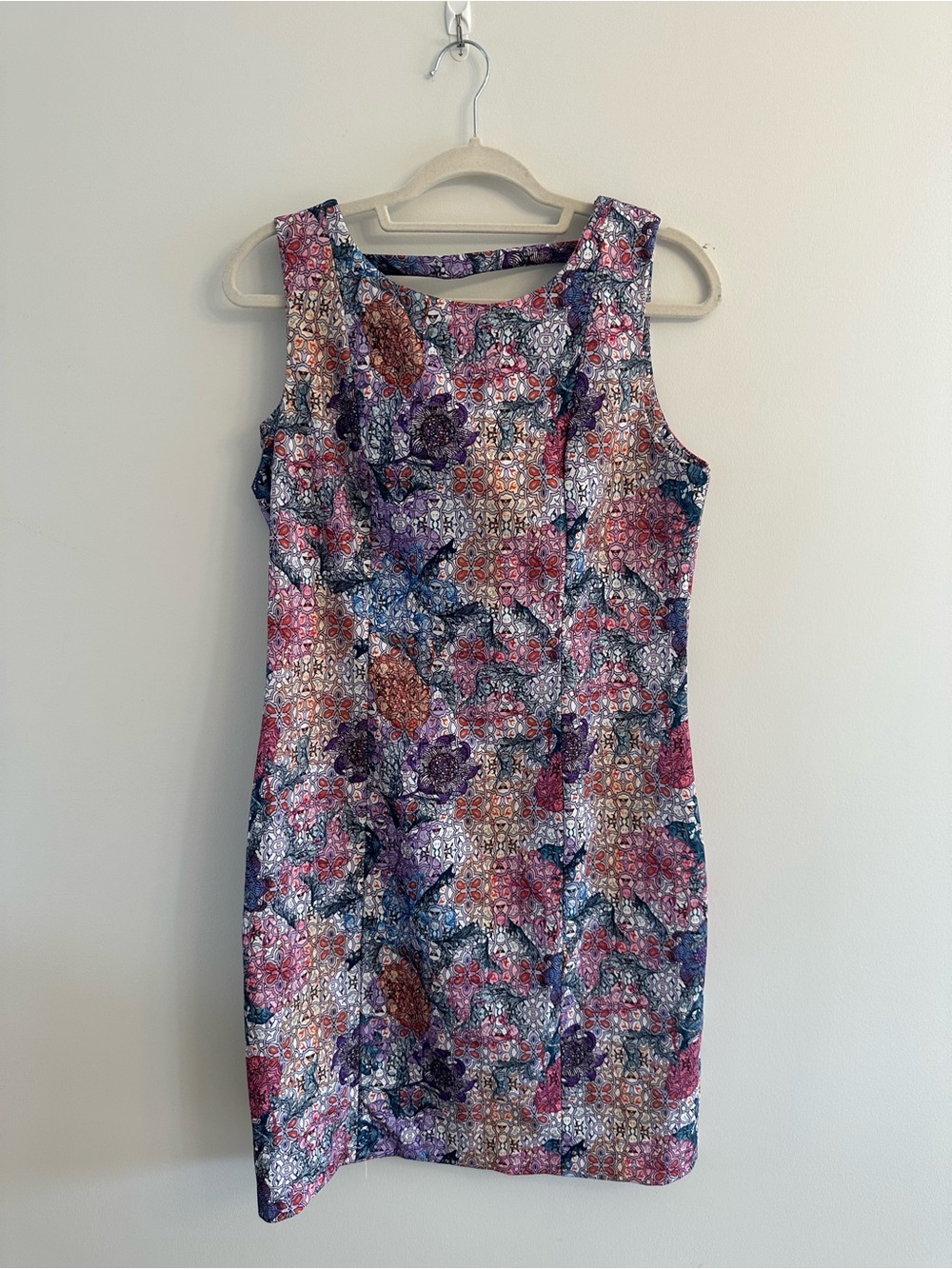 H & M Multicolor Floral Print Sleeveless Sheath Dress Size 14